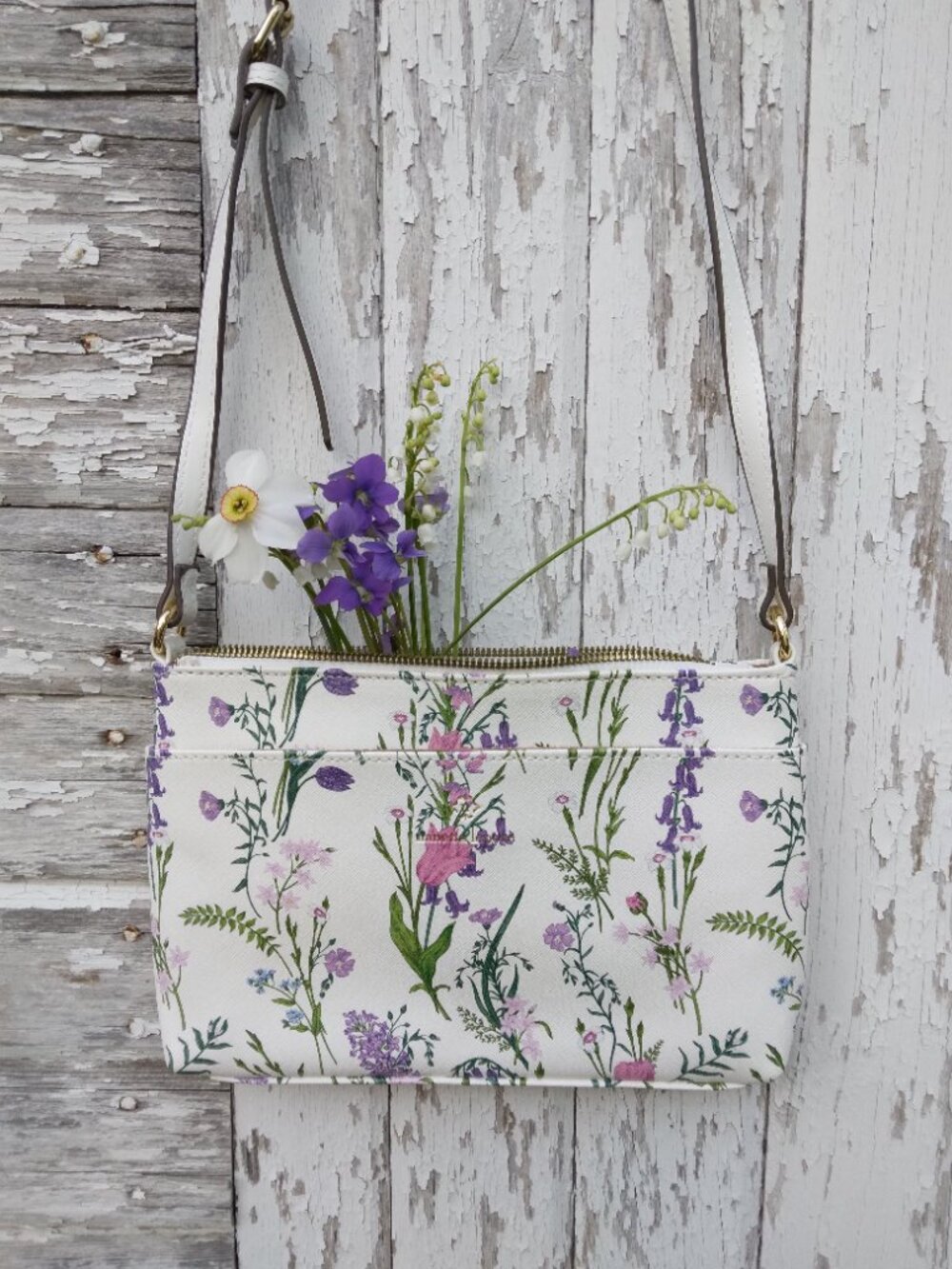 Nanette Lepore White Floral Garden Purse NWOT